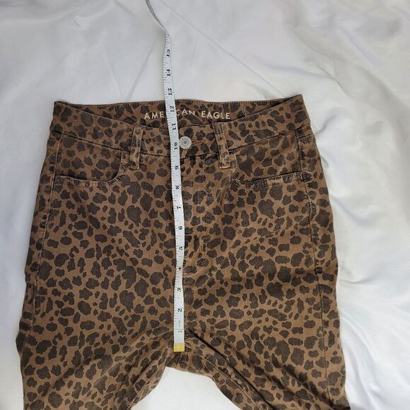 AMERICAN EAGLE cheetah curvy super hi rise‎ jegging jeans next level stretch 4 - Picture 9 of 10